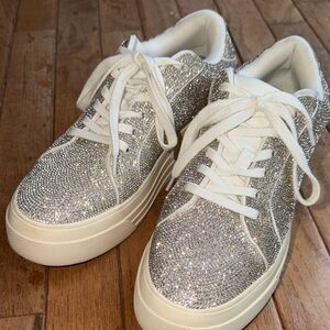 Jessica Simpson Glittering Silver Sneakers